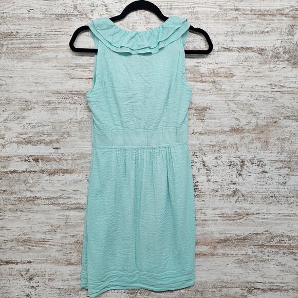 Vineyard Vines Mint Green Dress sz 2 Linen Cotton V-Neck Countryside Spring Xs - Picture 2 of 8